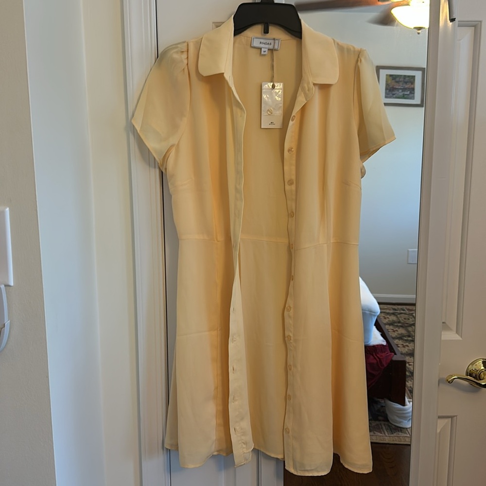 “The Yellow Button Down Shirt Mini Dress” - Picture 9 of 10